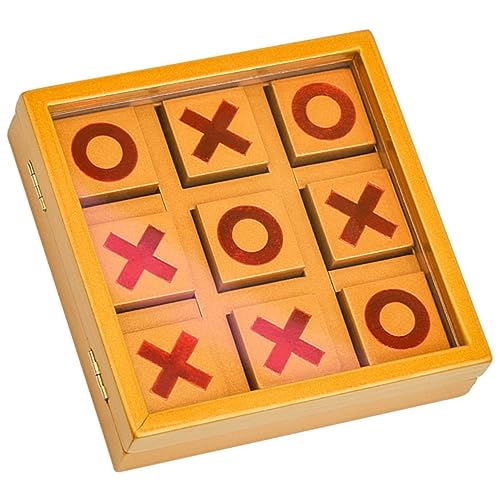 KOMBIUDA 1 Satz -Toe kinderschachspiel familienspiele kinderwagrn Boardgames brettspiel Schachbrett für interessantes Schachspielspielzeug xo-Schachspielzeug hölzern Brown von KOMBIUDA