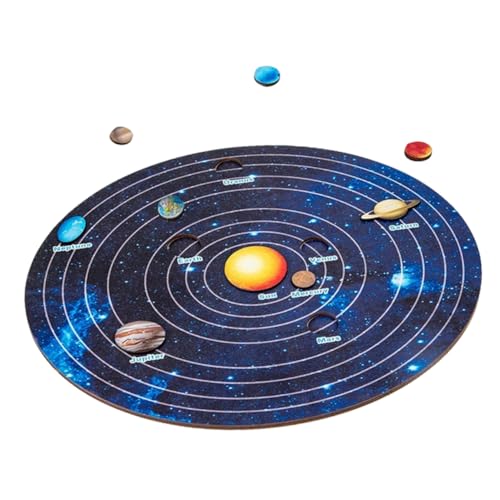 KOMBIUDA 1 Satz Von Holzplanet Puzzle Kinder Lernspielzeug Solarsystem Kognitionspuzzle Kleinkinder Spielzeug Spielzeug von KOMBIUDA