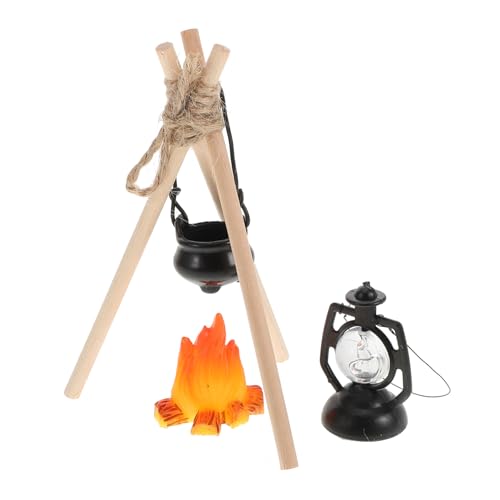 KOMBIUDA Miniatur-Camping-kit-Set Für Puppenhaus-Dekoration Spielzeug Mini-Lagerfeuer-Modell Gefälschtes Lagerfeuer-zubehör von KOMBIUDA