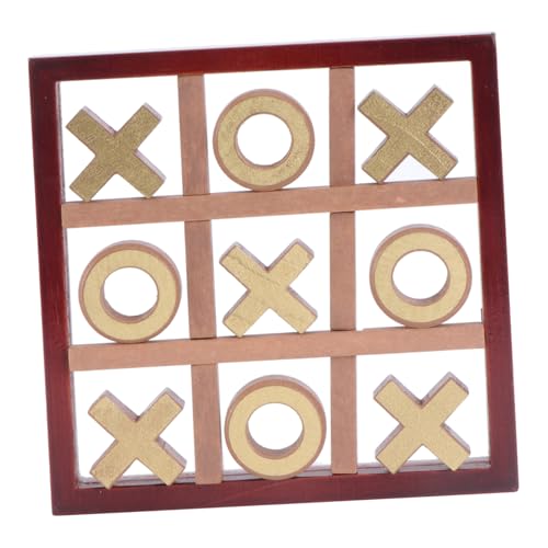 KOMBIUDA 1 Satz Xo Schach Schachbrettspiel Interaktives Pädagogisches Eltern-Kind-interaktionsspielzeug Aus Holz Strategie-brettspiel Brown Hölzern von KOMBIUDA