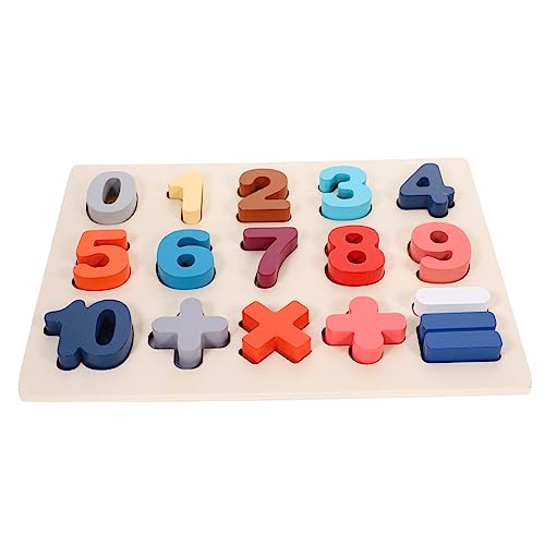 KOMBIUDA 1 Satz Zahlenpuzzle- Puzzle rätselbuch Lernspielzeug laubsägen für Babyspielzeug Bauen Zahlenspielzeug aus Holz Mathe-Zahlenrätsel hölzern von KOMBIUDA