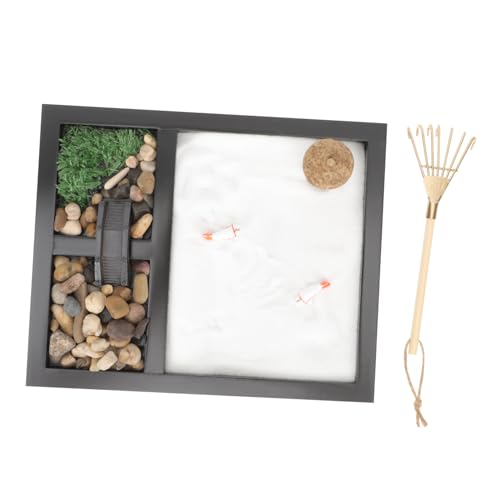 KOMBIUDA 1 Satz Zen-Sandtisch-Ornament bürogeschenk bürodeko Schreibtisch Dekoration Meditationstisch aus Sand Sandkasten-Miniaturen Zen-Sandkastenverzierung dekorativer Sandkasten Stein von KOMBIUDA