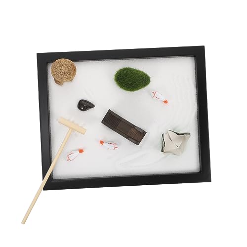 KOMBIUDA 1 Satz Zen-Sandtisch armaturenbrett Dekorationen Meditationsschmuck Esstischdekoration Schreibtisch Dekoration Home Decor swor Haushaltskunst Zen-Sandkastenverzierung Harz Black von KOMBIUDA