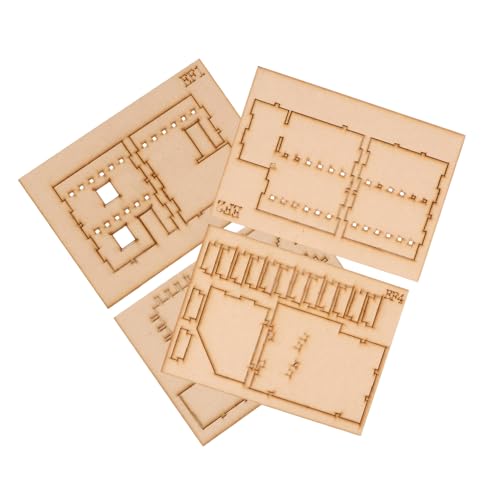 KOMBIUDA 1 Satz Zweistöckiges Hausmodell Puzzlematte 3D-rätsel Gebäudemodell Aus Holz Hüttenrätsel Rätsel Für Kinder 3D-Puzzle Für Erwachsene Kleinkind Rätsel Holzpuzzles Hölzern Golden von KOMBIUDA