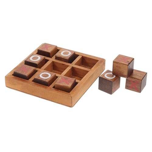 KOMBIUDA 1 Satz xo Schach Kinderspielzeug Planke Hinweise Teaser Block Puzzlespiel interaktives holzspielzeug Spielzeuge Brett TicTactoe xo-Spiel Coffee von KOMBIUDA