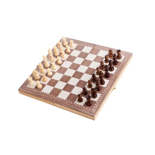 KOMBIUDA 1 Set 3 1 Checkers Backgammon Schachspiel Holz Schach Khaki Holz Klapp Schach Bambus von KOMBIUDA