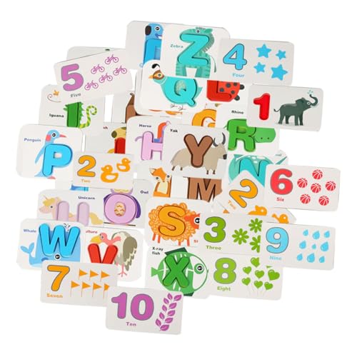 KOMBIUDA 1 Set Alphanumerische Karte Passendes Buchstabenspielzeug Holzspielzeug Für Kleinkinder Kinder Lernspielzeug Bildungsspielzeug Buchstabenpuzzle Kleinkind Lernwerkzeug von KOMBIUDA