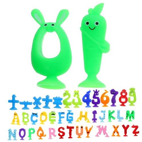 KOMBIUDA 1 Set Buchstabenspaß Alphabet Frühes Lernspielzeug Alphabet Spielzeug Alphabet Nummer Saugspielzeug Alphabet Lernspielzeug Saugnapf Buchstaben Zahlen Spielzeug von KOMBIUDA