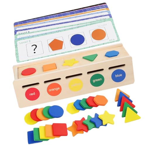 KOMBIUDA 1 Set Formsortierung Holzspäne Farbsortierspiel Form Passendes Puzzle Form Passendes Spielzeug Frühe Pädagogische Blockpuzzles Spielzeug Farbsortierspielzeug Lustiges Montessori von KOMBIUDA