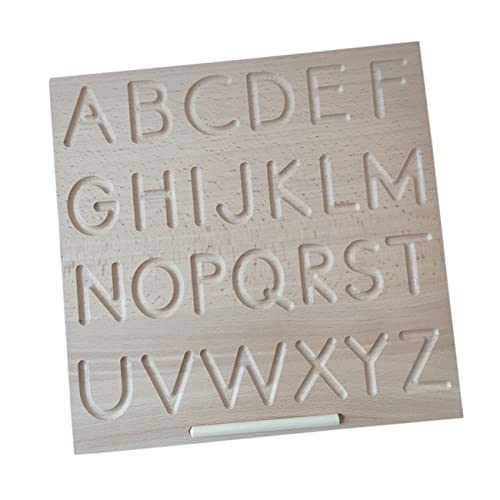 KOMBIUDA 1 Set Holzrille Übung Kalligraphie Kinderspielzeug Buchstabenerkennungsspielzeug Holzspielzeug Buchstabenerkennungstafel Lernspielzeug Buchstabenspielzeug Beige von KOMBIUDA