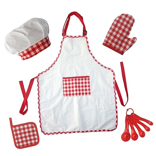 KOMBIUDA 1 Set Kinder Kochschürze Junge Kinder Kochschürze Schürzen Kinder Kleinkind Kochschürze Mädchen Küche Kidcraft Spielset Kinder Kochzubehör Kleinkindspielzeug Kleinkinder Kits Rote von KOMBIUDA