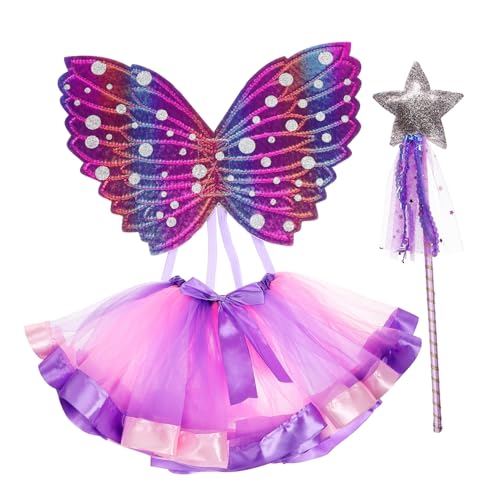 KOMBIUDA 1 Set Kinder Schmetterlingsflügel Schmetterlingskostüm Kinder Schmetterlingsflügel Kostüm Flügel Mädchen Outfits Kostüm Kinder Schmetterling Umhang Mädchen Tutu Kleid Feenflügel von KOMBIUDA