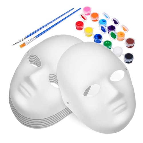 KOMBIUDA 1 Set Masken Malset DIY Papiermasken Pappmaché Maske Party Maske Weiße Maske Blanko Masken Zum Dekorieren Von Masken Kostümmasken Zum Bemalen Von Papiermasken Zum Basteln von KOMBIUDA