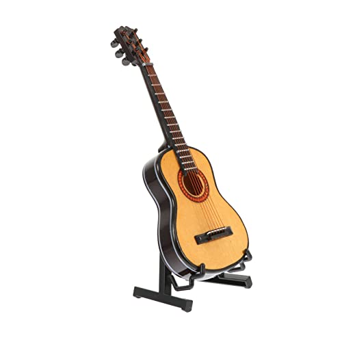 KOMBIUDA 1 Set Miniatur Gitarre Modell Für Kinderzimmer Dekoration Mini Wooden Guitar Figurine Als Puppenhaus Zubehör Stilvolle Tischdekoration Für Musikliebhaber von KOMBIUDA