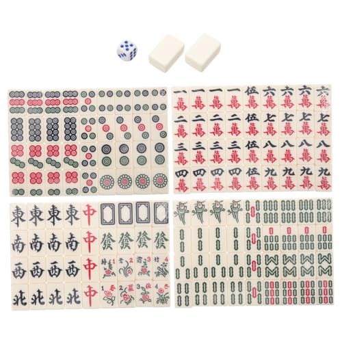 KOMBIUDA Mini Mahjong Set Mahjong Brettspiel Englische Charaktere Kompaktes Reisespielzeug Campingspiel von KOMBIUDA