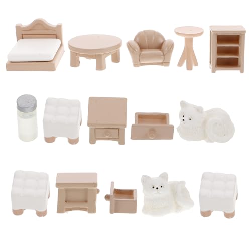 KOMBIUDA 1 Set Mini Möbel Set Moderne Puppenhaus Möbel Mini Möbel Puppenhaus Miniatur Schreibtisch Miniatur Tisch Modell Miniatur Set Puppenhaus Möbel Set Harz von KOMBIUDA