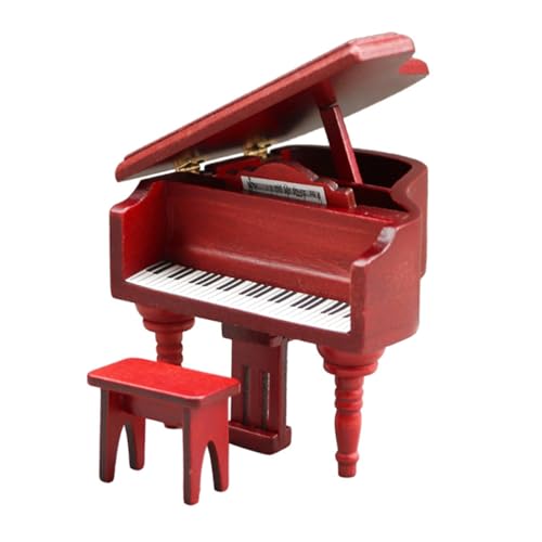 KOMBIUDA 1 Set Miniatur Klaviermodell Mit Musikhocker Puppenhausmöbel Für Sammler Und Kinder Detailgetreues Klavier Perfekt Für Puppenhaus Interieur von KOMBIUDA