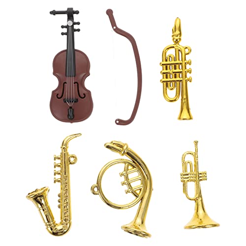 KOMBIUDA 1 Set Miniatur Musikinstrumente Modell Für Puppenhaus Violine Saxophon Trompete Dekoration 5 Teiliges Set Für Kreative Fotografie Und Spielzeugzubehör von KOMBIUDA