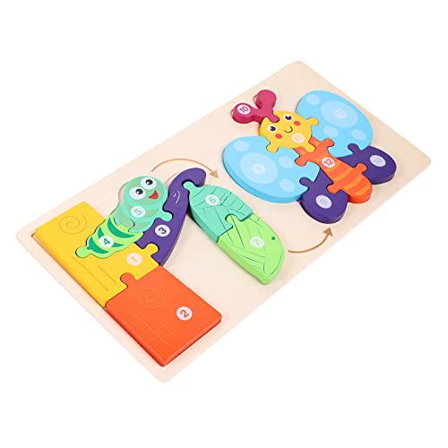 KOMBIUDA 1 Set Puzzle Lernspielzeug Kuhform Kinderpuzzle Farbabstimmungsspielzeug Bunte Blöcke Zahlenpuzzle Geometrieblöcke Farblernen Holz von KOMBIUDA