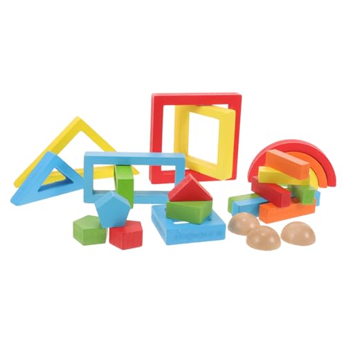 KOMBIUDA 1 Set Regenbogen Bausteine Spielzeug Geometrisches Sortierbrett Blöcke Spielzeug Kindererkennungsspielzeug Bausteinspielzeug Geometrischer Baustein Kinderspielzeug von KOMBIUDA