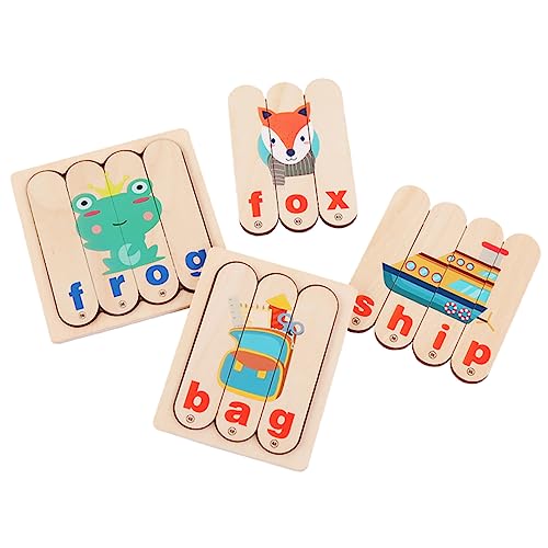 KOMBIUDA 1 Set Riegel Worträtsel Lernspielzeug Kinderspielzeug Buchstaben Karteikarten Passende Buchstabenkarten Buchstaben Lernbrett Spielzeug Wörter Lernspielzeug ABC Puzzle von KOMBIUDA