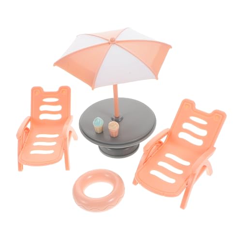 KOMBIUDA 1 Set Strandkorb Set Kinderspielzeug Strandspielzeug Sonnenschirme Für Sand Spielzeug Kinderspielzeug Mini Spielzeug Outdoor Zubehör Miniatur Gartenmöbel Miniatur von KOMBIUDA