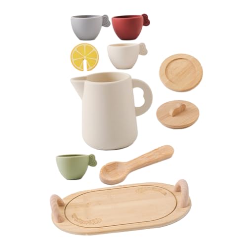 KOMBIUDA 1 Set Teetasse Spielzeug Mädchenspielzeug Mädchenspielzeug Miniaturgeschirr Holz Teegeschirr Für Kleinkinder Miniaturdekorationen Spielzeug Für Die Zubereitung Von von KOMBIUDA