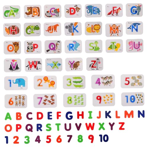 KOMBIUDA 1 Set Zahlen Alphabet Puzzle Lernspielzeug Puzzle Für Zahlen Erkenntnis Buchstaben Rechtschreibspielzeug Kinderpuzzles Kinderpuzzles Alphabet Lernpuzzle Holz von KOMBIUDA