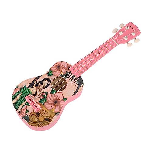 KOMBIUDA 1 Stück 21 21 Zoll Ukulele Wunderschöne Ukulele Bariton-Ukulele Ukulele Für Anfänger Mini-gitarrenspielzeug Kinder-Ukulele Starter-Ukulele Musikspielzeug Für Anfänger Linde Rosa von KOMBIUDA