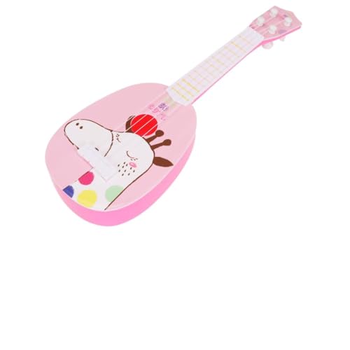 KOMBIUDA 1 Stück 4 Saiten Akustikgitarre Im Vintage-Stil Musikinstrument Spielzeug Kinderspielzeug Mini-akustikgitarre Kindergitarre Gitarrenspielzeug Für Kinder Rosa von KOMBIUDA