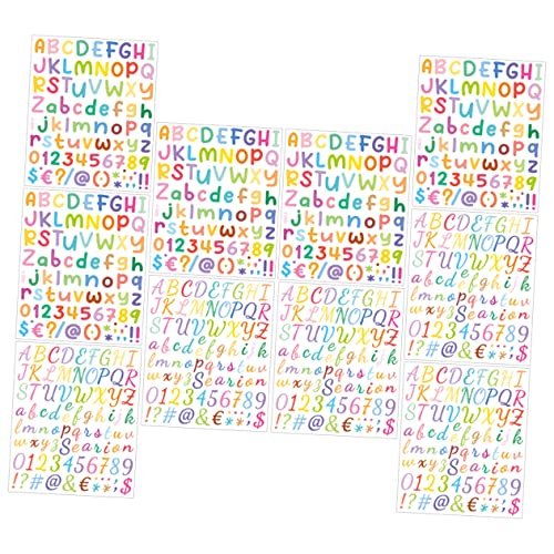 KOMBIUDA 10 Blätter Bunte Buchstabenaufkleber Briefbrett Alphabet-Aufkleber Aufkleber Für Briefe Für Schwarzes Brett Briefe Ans Schwarzes Brett Etikett Colorful Vinyl Vinyl Selbst Kleber von KOMBIUDA