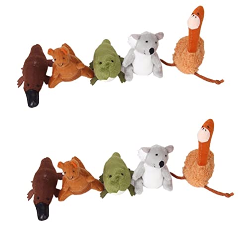 KOMBIUDA 10 STK Tierpuppen hühner Spielzeug animanimals Finger Puppets kanguruh die krokodile fingerpüppchen Toy kucheltier Kuscheltiere kaenguru Kangaroo animarus Tierische Fingerpuppen von KOMBIUDA