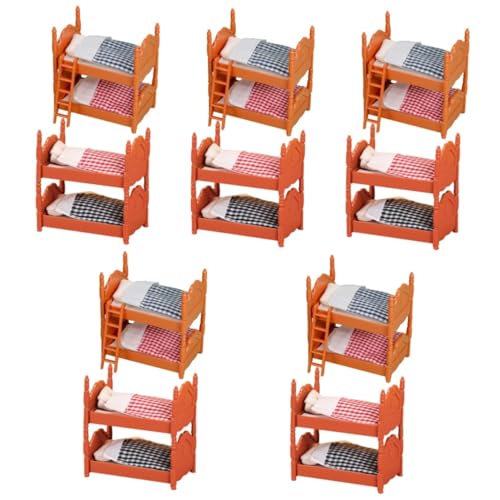 KOMBIUDA 10 Sätze Mini Etagen Bett kleines Möbelmodell Puppenbettmodell puppenhaus doppelstockbetten für Kinder Spielzeug Spielzeuge Miniatur-Puppen-Etagenbett Mini-Etagenbett Plastik von KOMBIUDA