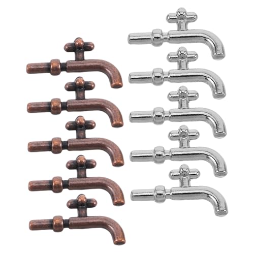 KOMBIUDA 10 Stück Miniatur Wasserhähne aus Legierung Realistische Miniatur Küchen Badezimmerarmatur Langlebiges Retro-Design Vintage Micro Wasserhahn Modell für Puppenhaus Zubehör KOMBIUDA 10 Stück Miniatur Wasserhähne aus Legierung Realistische Miniatur Küchen Badezimmerarmatur Langlebiges Retro-Design Vintage Micro Wasserhahn Modell für Puppenhaus Zubehör von KOMBIUDA