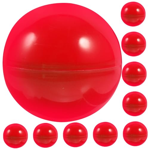 KOMBIUDA 100 STK Spiel Lotteriekugeln Tischfußballbälle Gewinnautomatenkapsel Bingokugeln mit Käfig Partybälle Event unterhaltungsspiele Kaugummis Spielzeuge Bälle Aktivität Spielbälle rot von KOMBIUDA