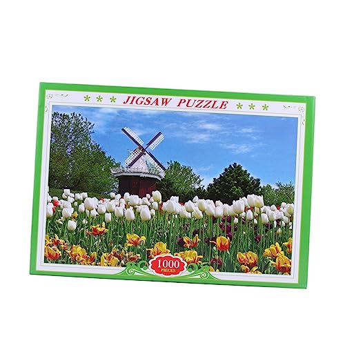 KOMBIUDA 1000 Stück 1 Satz Puzzle für Erwachsene Kinder Puzzle kinderpuzzle Rätsel Modernes Tulpen-Puzzle jugueten puzzlekleber Puzzlematte Papierpuzzle-Landschaft pädagogisches Puzzle von KOMBIUDA