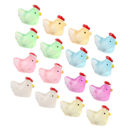 KOMBIUDA 100st 3D-küken Mini-Spielzeug Mini-hühnerspielzeug Mini Leuchtendes Huhn Kleine Spielzeuge Entzückende Tierstatue Schöne Hühnerfigur Kleine Hühnerspielzeuge Mini-Huhn-Modell Harz von KOMBIUDA