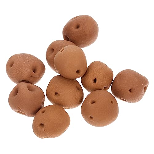 KOMBIUDA 10St Mini-Obst und -Gemüse hühner puppenhauszubehör künstliche Knoblauchdekoration künstlicher weißer Knoblauch Miniaturen Mini-Gemüse Harz Light Brown von KOMBIUDA