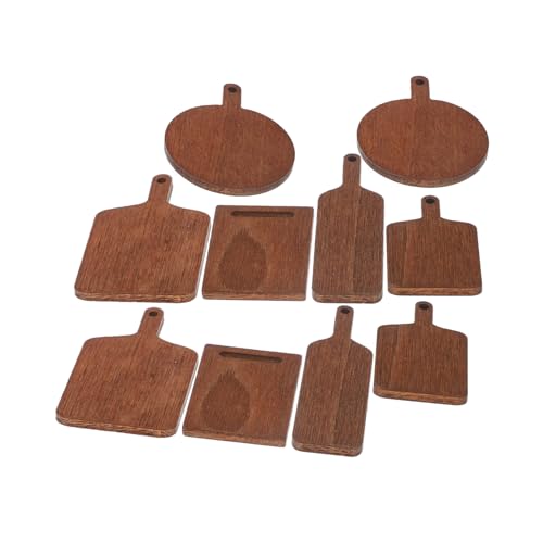 KOMBIUDA 10St Mini-Schneidebrett hühner kinderknallzeug Dekoration für Miniaturhäuser DIY-Board Bretter Planke Mini-Küchenschneidebrett Mini- -Schneidebrett Holz Light Brown von KOMBIUDA