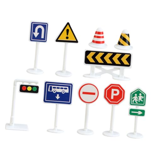 KOMBIUDA 10St Spielmatte ferngesteuertes Auto magnetische Blöcke zappeln Grundplatte verkehrszeichen verkehrsschilder Simulation Straßenschild Mini-Signal-Modell Abs von KOMBIUDA