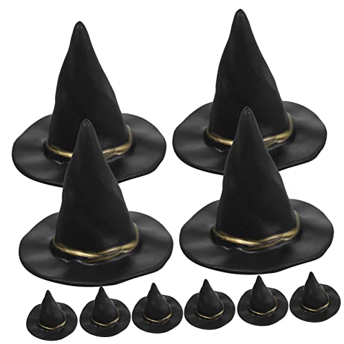 KOMBIUDA 10Stücke Miniatur Hexenhüte für Puppenhäuser Halloween Dekoration Kleine Filz Hexenhüte für Bastelprojekte und Tischdekoration für Halloween Partys und Puppenaktivitäten von KOMBIUDA