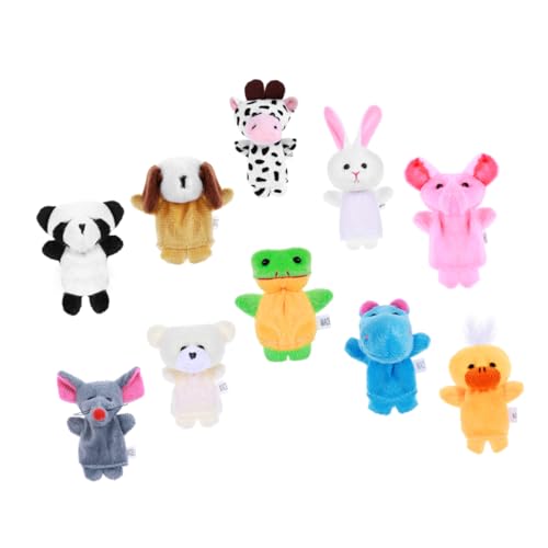 KOMBIUDA 10st Beruhigende Handpuppe Figuren Fingerspielzeug Tiere Fingerpuppe Fingerspielzeug Für Geschichtenerzählende Fingerpuppen Fingerpuppen Plüsch von KOMBIUDA