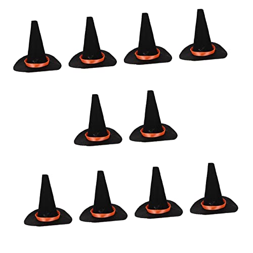 KOMBIUDA 10st Filz Hexenhut Weinflaschenaufsatz Mini- Hexen-cosplay-hut Hexenhüte Aus Filz Für Halloween-partys Mini-hexenhüte Aus Filz Halloweenkostüm Hexenhandwerk Dekor Gefühlt von KOMBIUDA