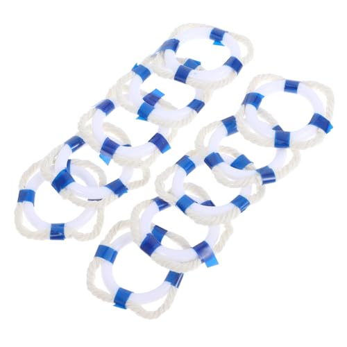 KOMBIUDA 10st Mini-rettungsring Desktop-Miniatur-schwimmring Mini- -Foto-Requisiten Simulierter Schwimmring Dekorative Schwimmringe Mini-hausbedarf Mini-schwimmring Blue Plastik von KOMBIUDA