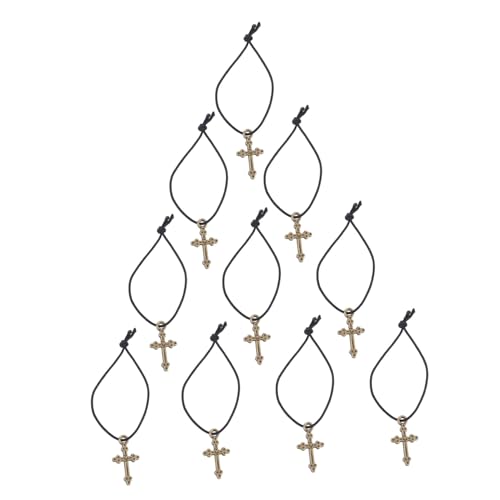 KOMBIUDA 10st Puppe Verkleiden Sich Halskette Edelstein Schmuck Reize Halsketten Goldkette Frauen Charme Kreuz Halskette Frauen Goldene Halskette Frauen Anziehzubehör Brown Metall von KOMBIUDA