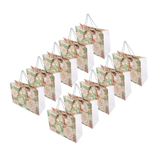 KOMBIUDA 10st Rosen-geschenktüte Klare Tragetasche Tragetaschen Für Damen Organzabeutel Wiederverwendbare Taschen Minitaschen Mit Griffen Durchsichtige Taschen Mit Griffen Papier von KOMBIUDA