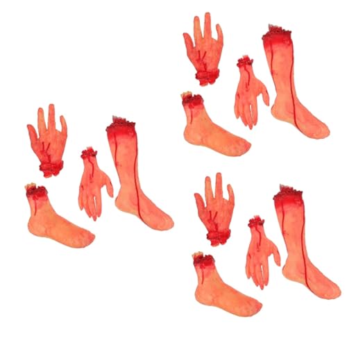 KOMBIUDA 12 STK Simulation abgetrennter Gliedmaßen Hände mit Kapuze draussen Hand Halloween Horror deko Halloween grusel deko Gruselige Halloween-Requisite Halloween-Streichdekoration Vinyl von KOMBIUDA