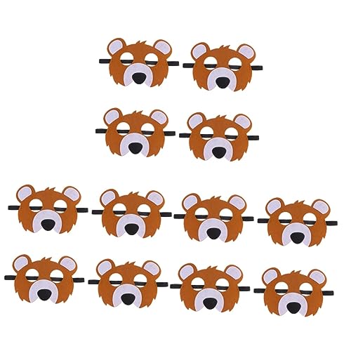 KOMBIUDA 12 Stk Masken in Tierform Zootiermasken aus Filz Tierfilzmasken als Partygeschenke Filzmasken Halloween Filzmasken Tier tierische Partymasken Requisiten für Kinder Cartoon-Masken von KOMBIUDA