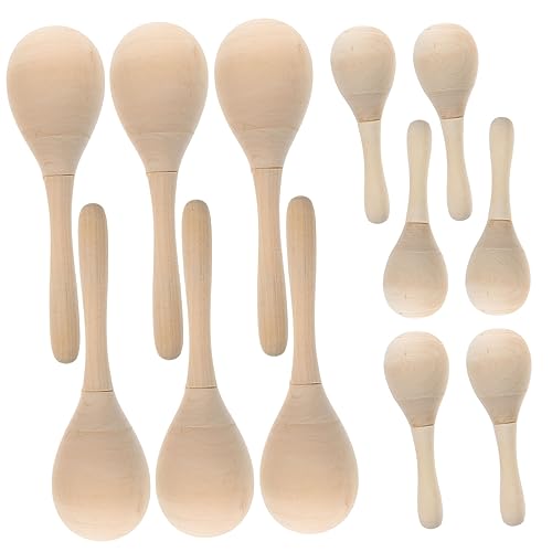 KOMBIUDA 12 Stück DIY Holzmalerei Maracas Unvollendete Handbemalte Maracas Partygeschenke von KOMBIUDA