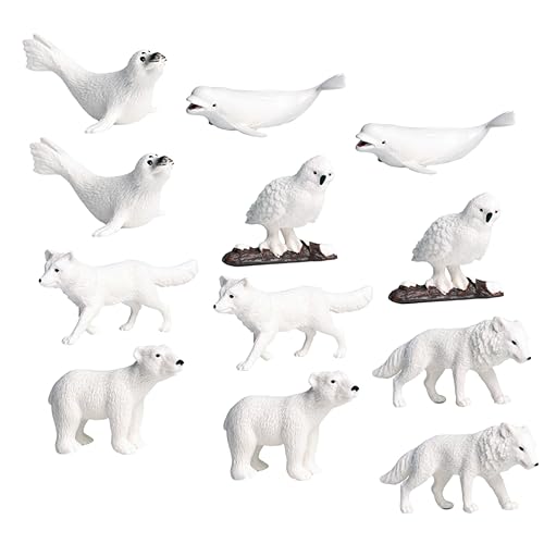 KOMBIUDA 12 Stück Tierornamente Miniaturtiermodell Wolfsspielzeug Miniaturtierornament Kinder Miniaturspielzeug Miniaturbärenmodell Miniaturtierspielzeug Kleintiermodell Wolfsmodell von KOMBIUDA